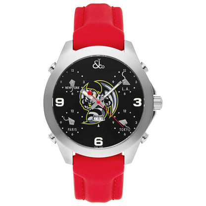 Front view of Jacob & Co. Five Time Zone Men's Swiss Quartz (Battery-Powered) Watch JC-BEE