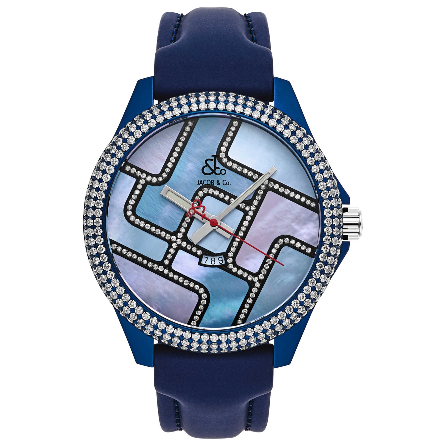 Front view of Jacob & Co. One Time Zone Men's Swiss Quartz (Battery-Powered) Watch JC-TZ12