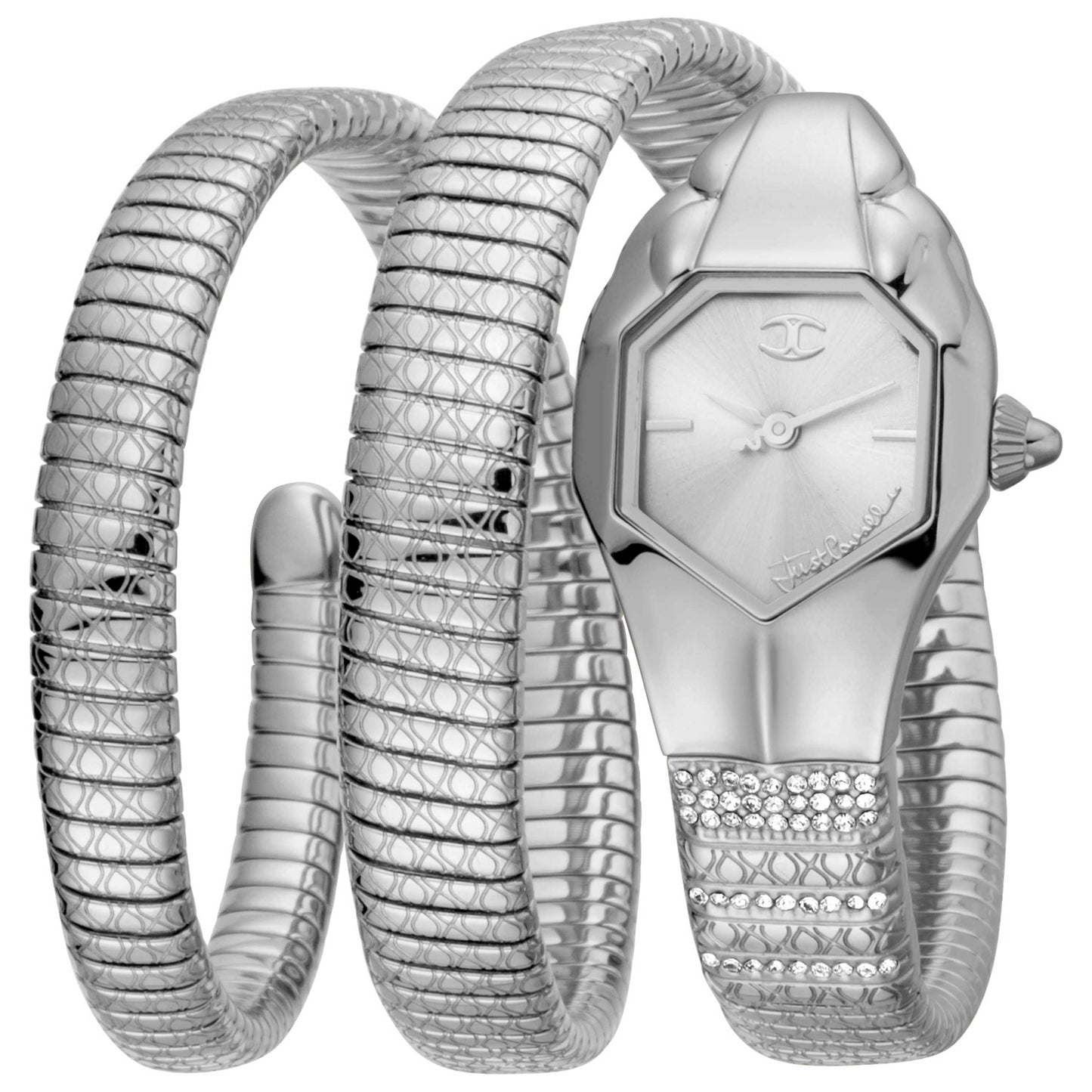 Front view of Just Cavalli Glam Snake Women's Quartz Watch JC1L112M0015