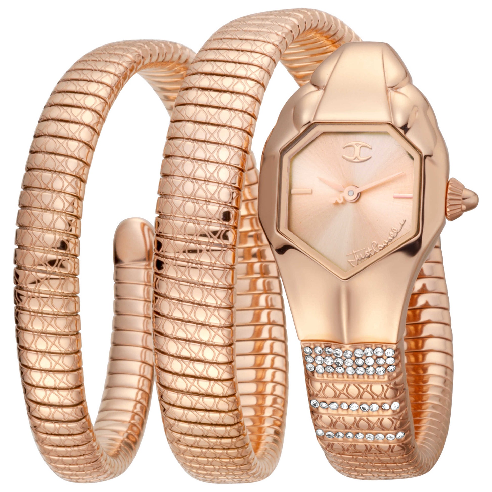 Front view of Just Cavalli Glam Snake Women's Quartz Watch JC1L112M0035