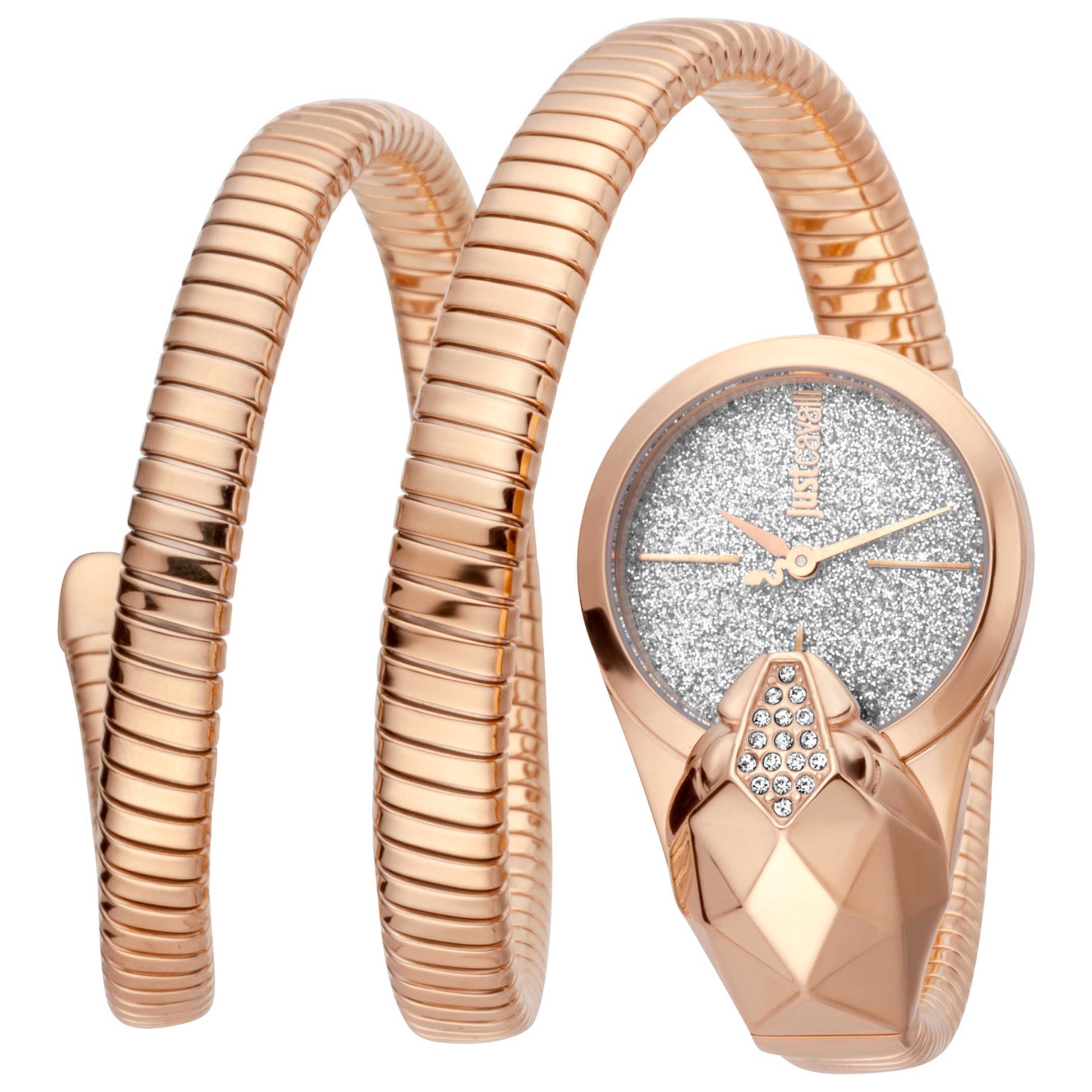 Front view of Just Cavalli Signature Snake Women's Quartz Watch JC1L114M0055