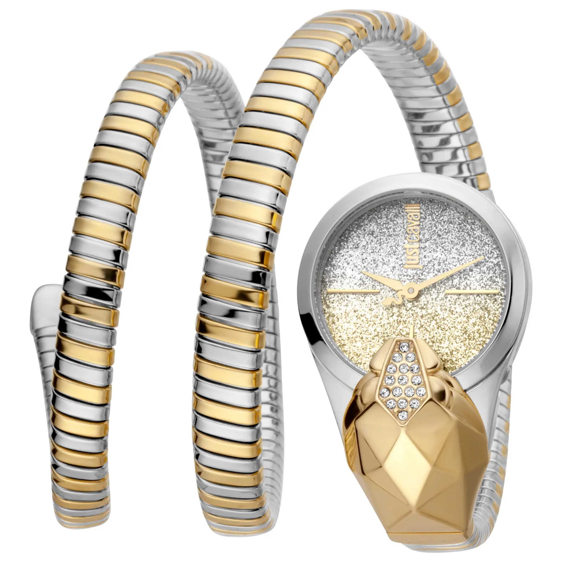 Front view of Just Cavalli Signature Snake Women's Quartz Watch JC1L114M0065