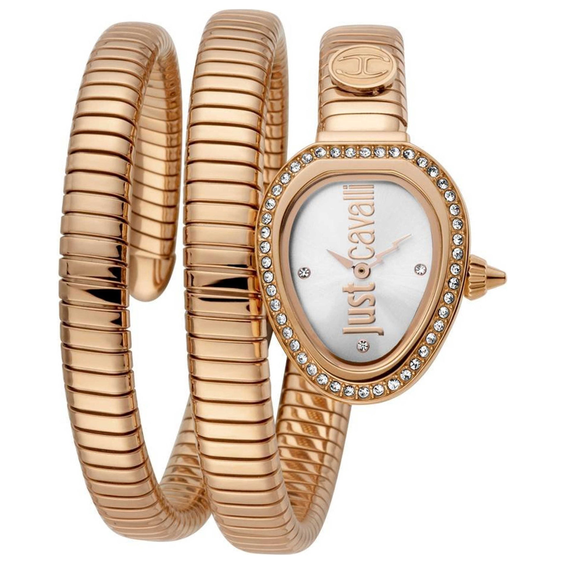 Front view of Just Cavalli Snake Mirror Women's Quartz Watch JC1L120M0045