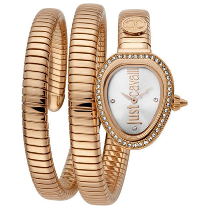 Front view of Just Cavalli Snake Mirror Women's Quartz Watch JC1L120M0045