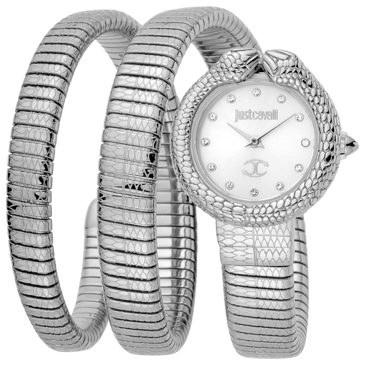 Front view of Just Cavalli Signature Snake Women's Quartz Watch JC1L162M0015
