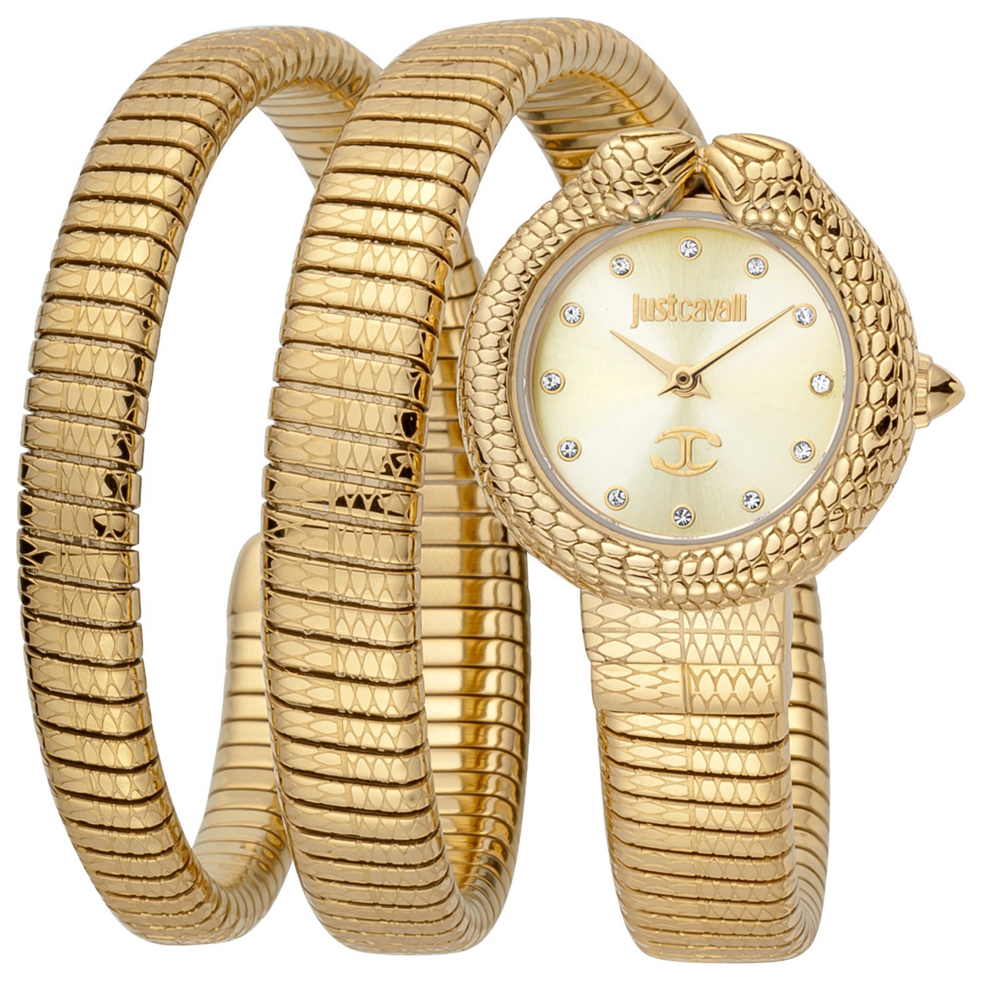 Front view of Just Cavalli Signature Snake Women's Quartz Watch JC1L162M0025