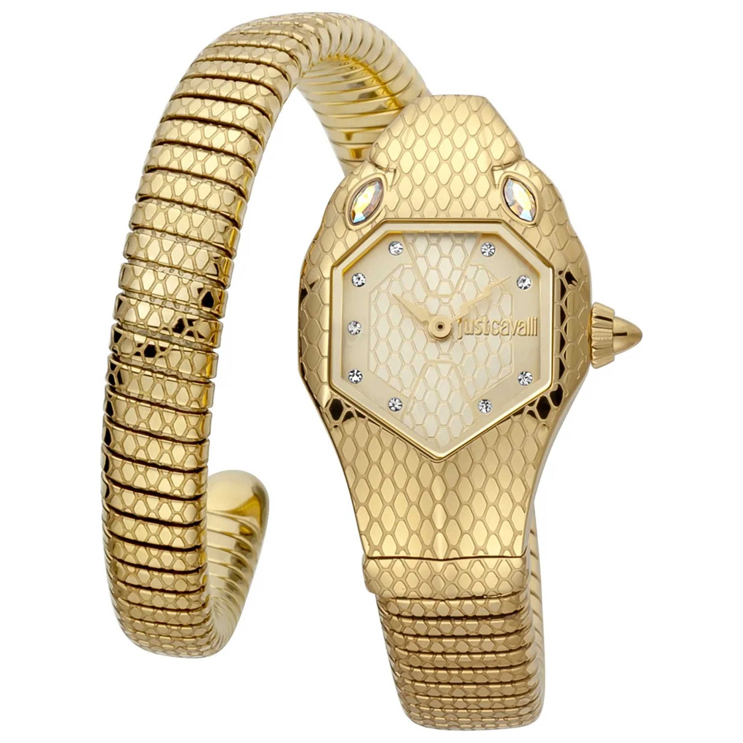 Front view of Just Cavalli Signature Snake Women's Quartz Watch JC1L177M0025
