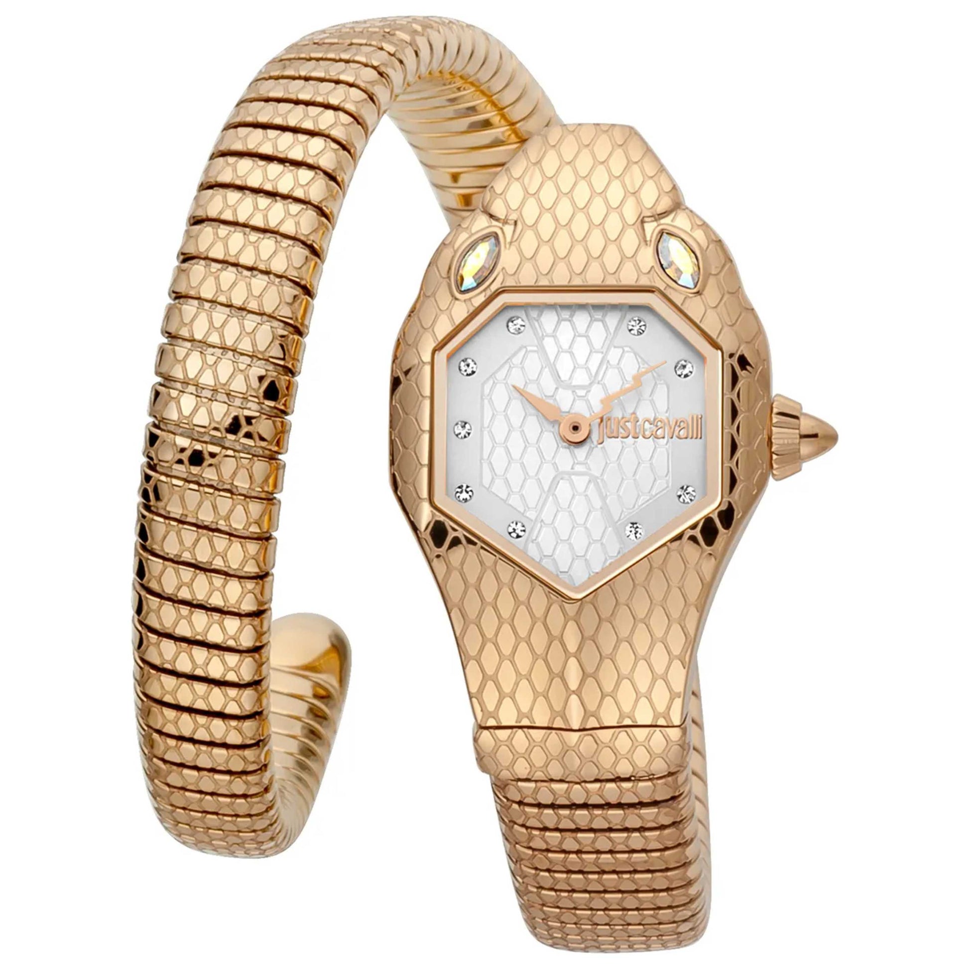 Front view of Just Cavalli Signature Snake Men's Quartz Watch JC1L177M0045