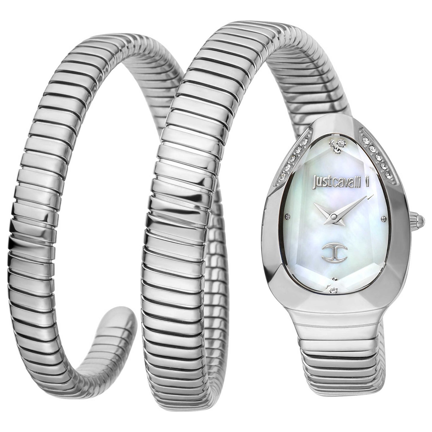 Front view of Just Cavalli Signature Snake Women's Quartz Watch JC1L209M0015
