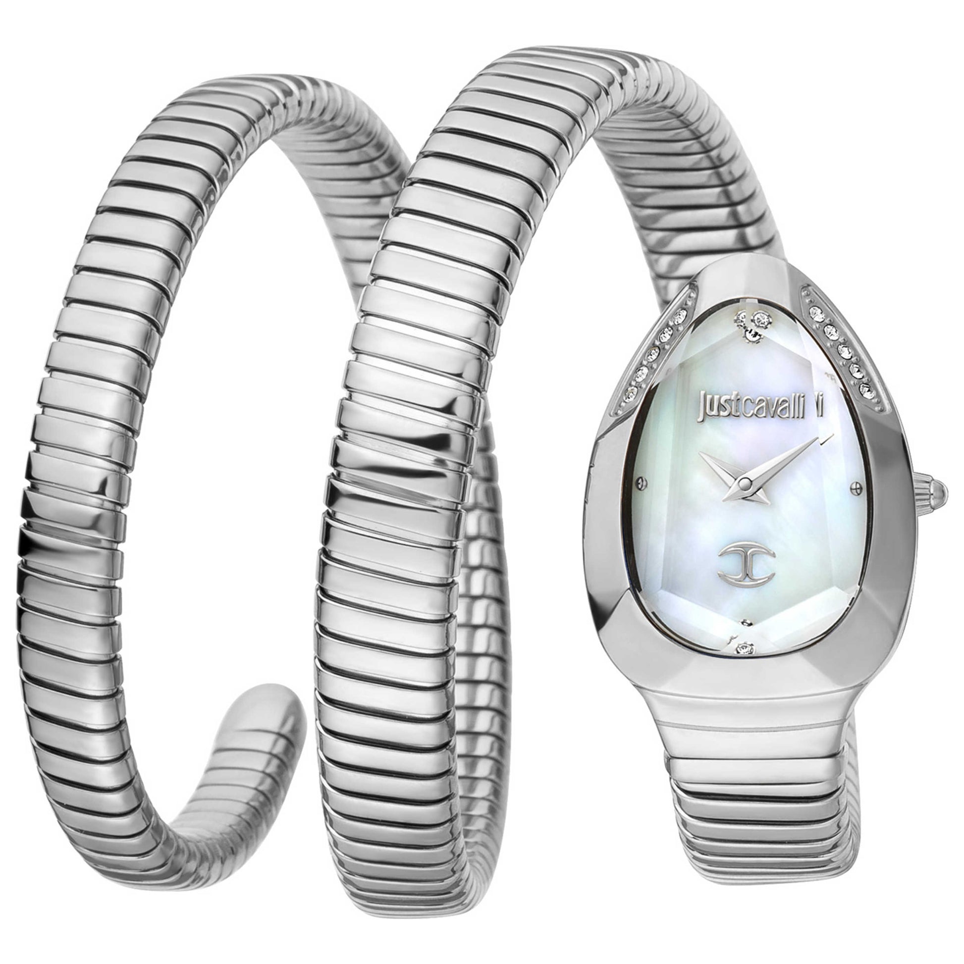 Front view of Just Cavalli Signature Snake Women's Quartz Watch JC1L209M0015