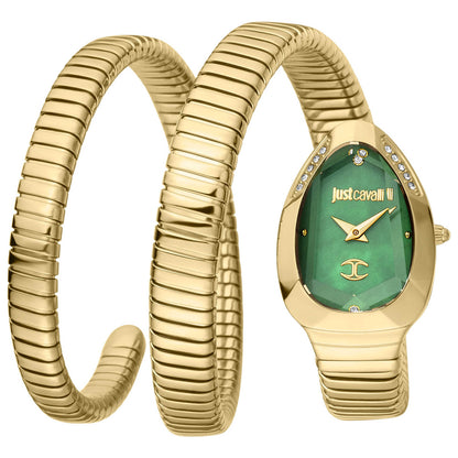 Front view of Just Cavalli Signature Snake Doppio Women's Quartz Watch JC1L209M0045