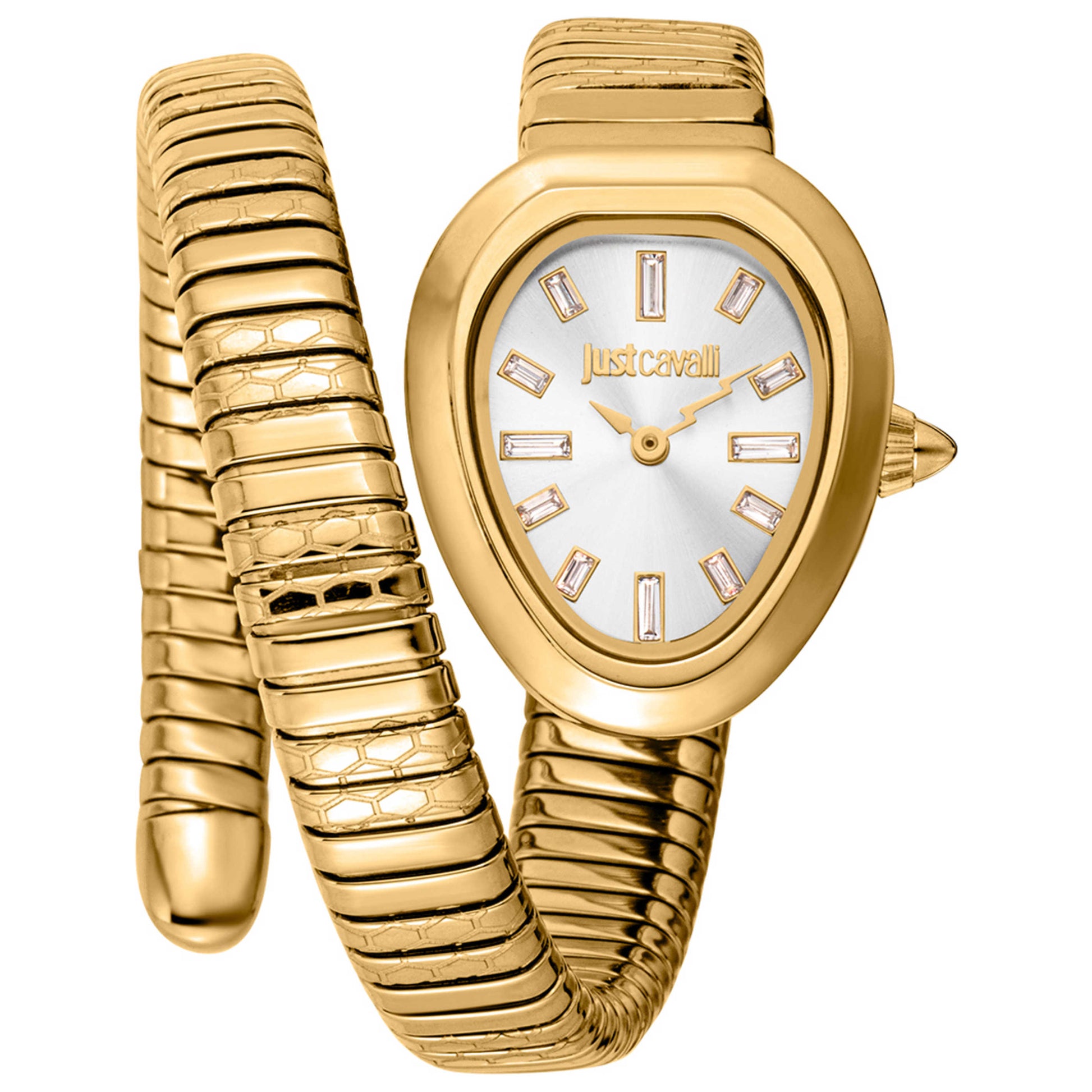 Front view of Just Cavalli Signature Snake Women's Quartz Watch JC1L222M0025