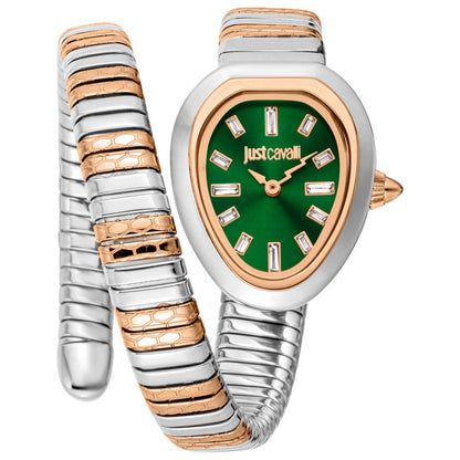 Front view of Just Cavalli Signature Snake Women's Quartz Watch JC1L222M0075