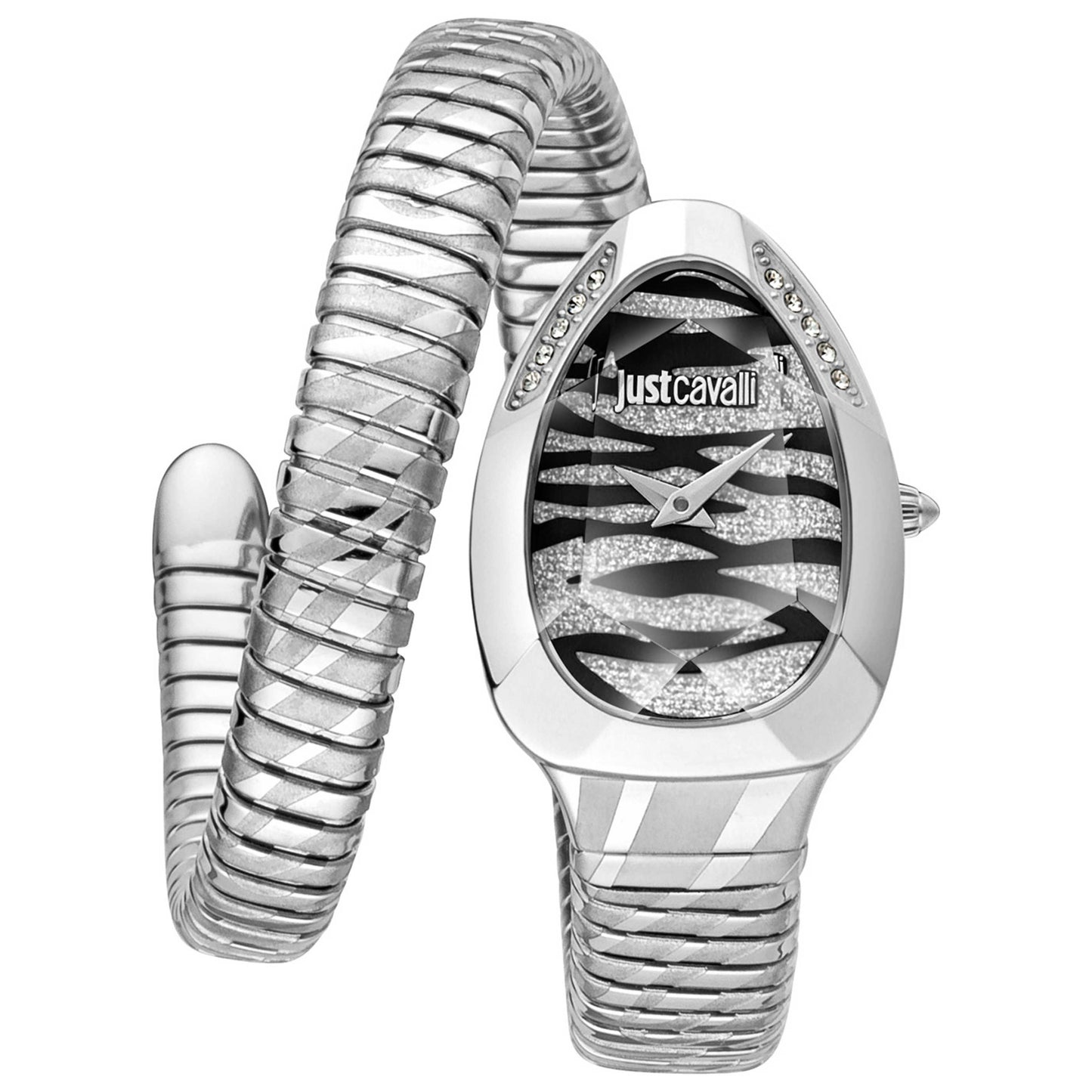 Front view of Just Cavalli Signature Snake Women's Quartz Watch JC1L225M0025