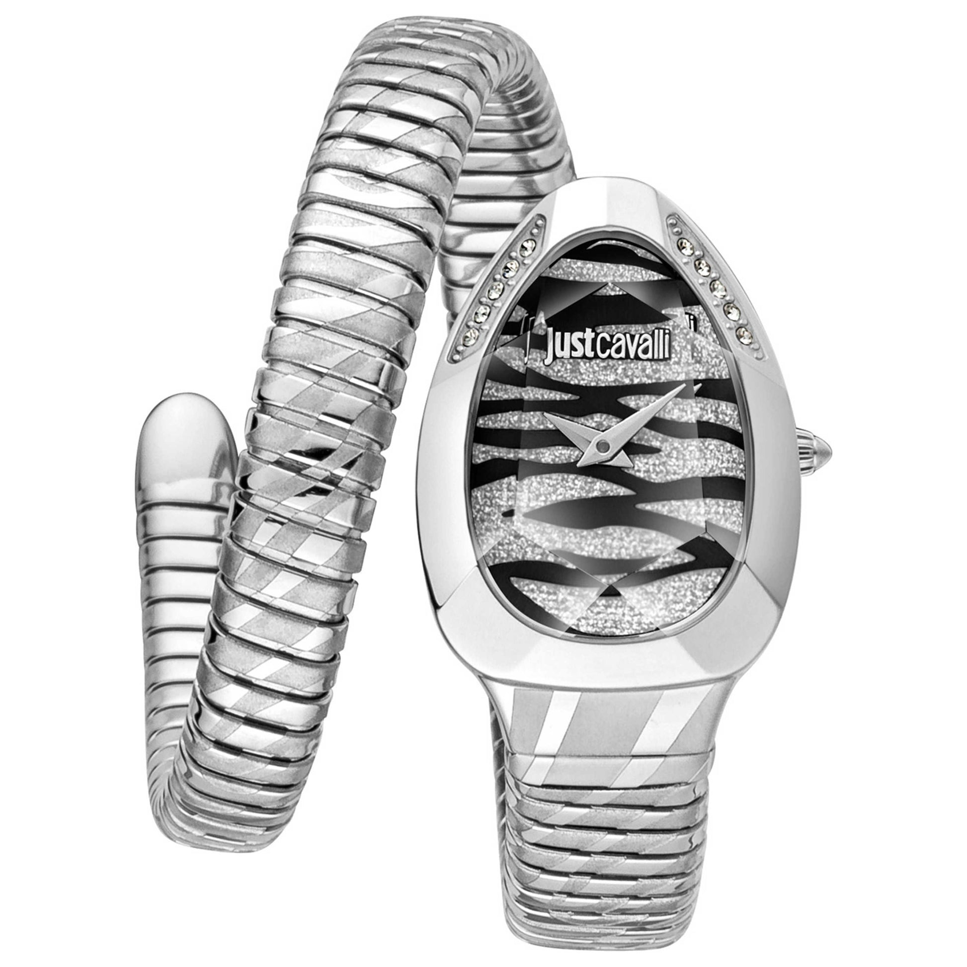 Front view of Just Cavalli Signature Snake Women's Quartz Watch JC1L225M0025