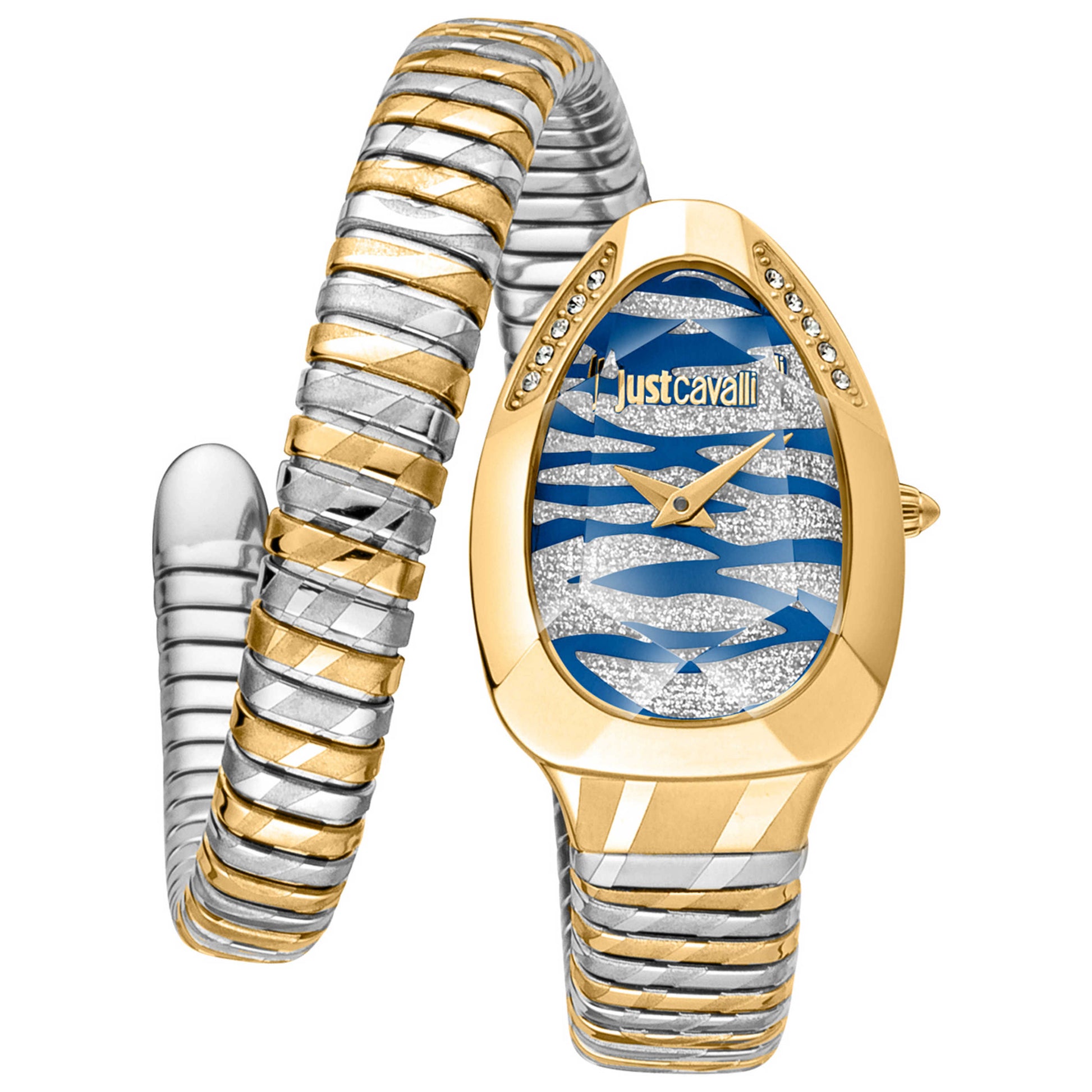 Front view of Just Cavalli Signature Snake Women's Quartz Watch JC1L225M0085