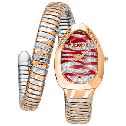 Front view of Just Cavalli Signature Snake Women's Quartz Watch JC1L225M0105