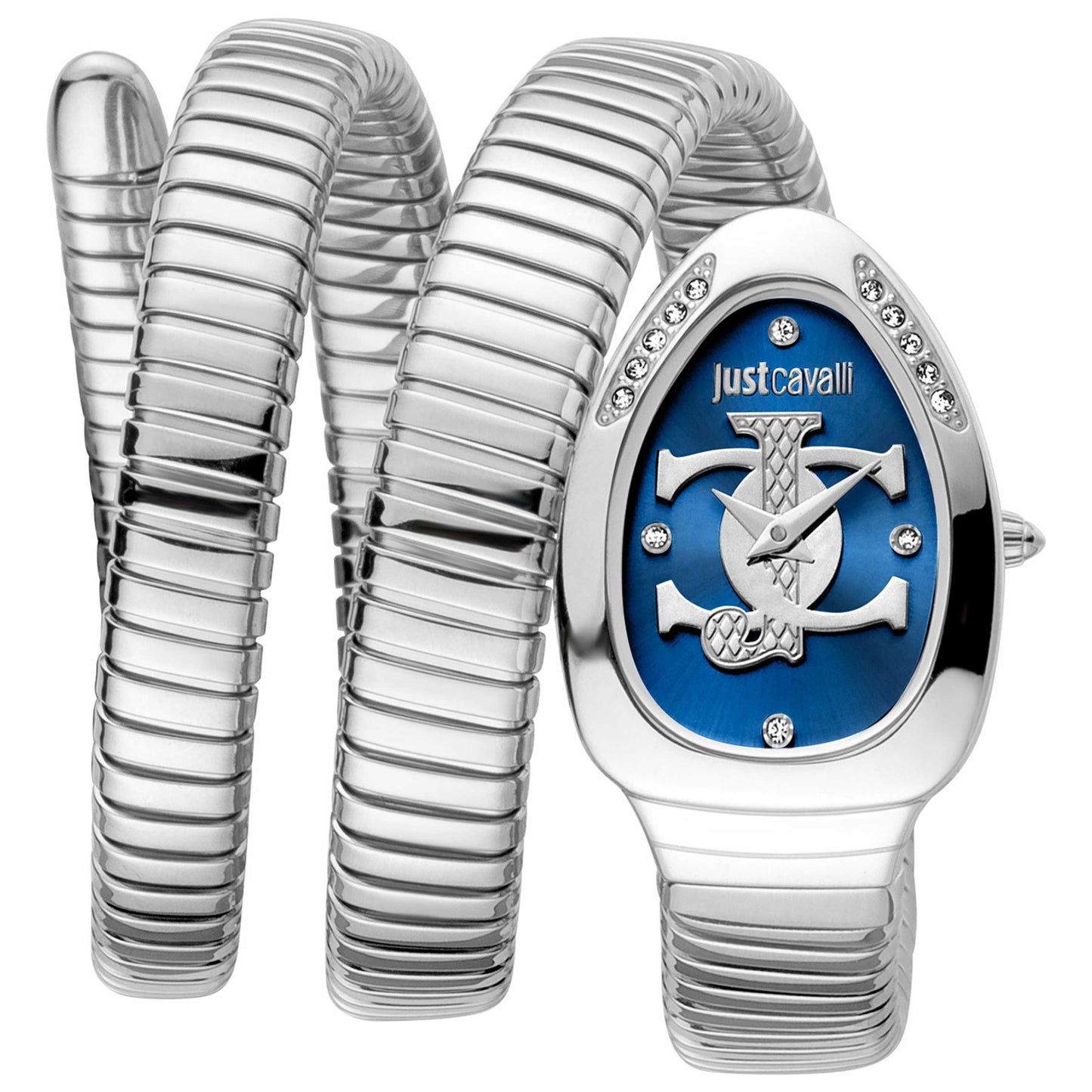 Front view of Just Cavalli Signature Snake Women's Quartz Watch JC1L228M0025
