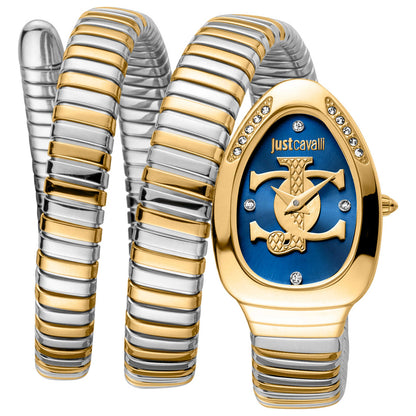 Front view of Just Cavalli Signature Snake Women's Quartz Watch JC1L228M0075