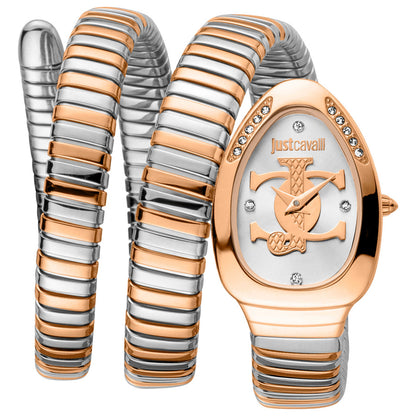 Front view of Just Cavalli Signature Snake Women's Quartz Watch JC1L228M0085