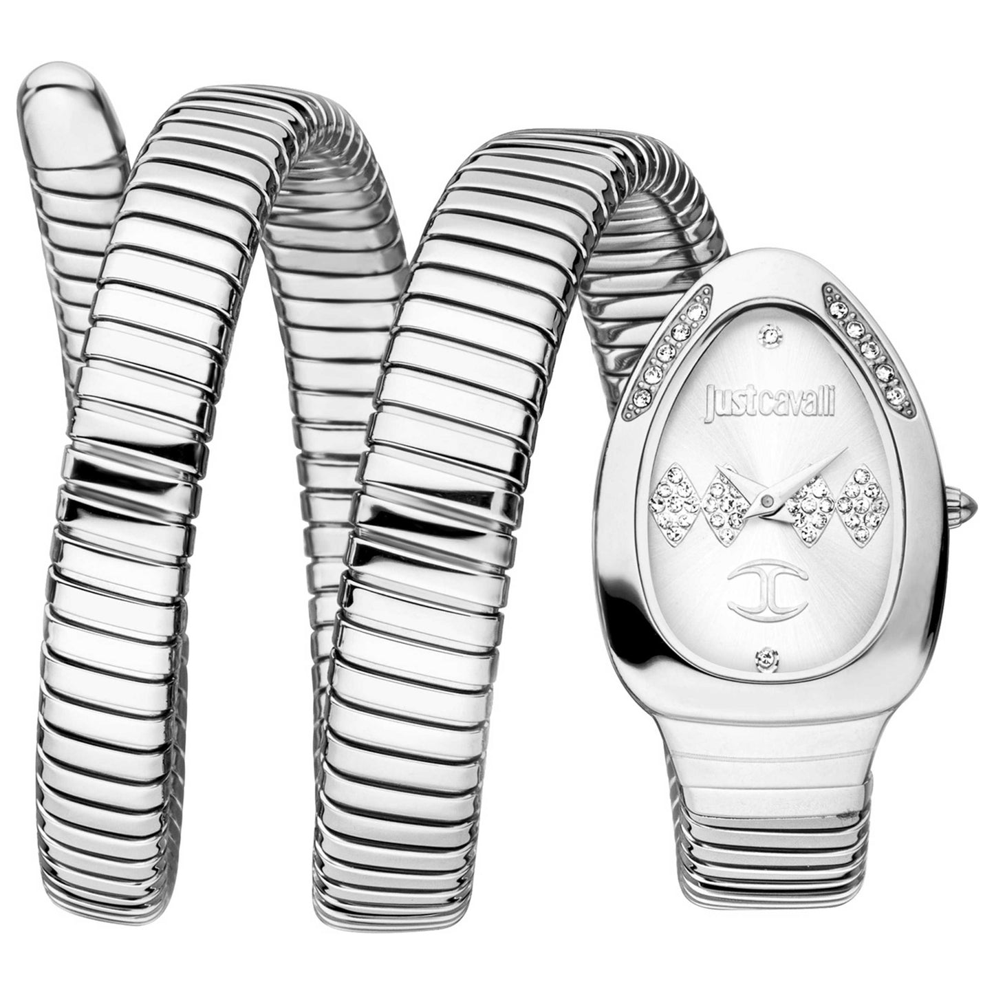 Front view of Just Cavalli Signature Snake Women's Quartz Watch JC1L230M0015