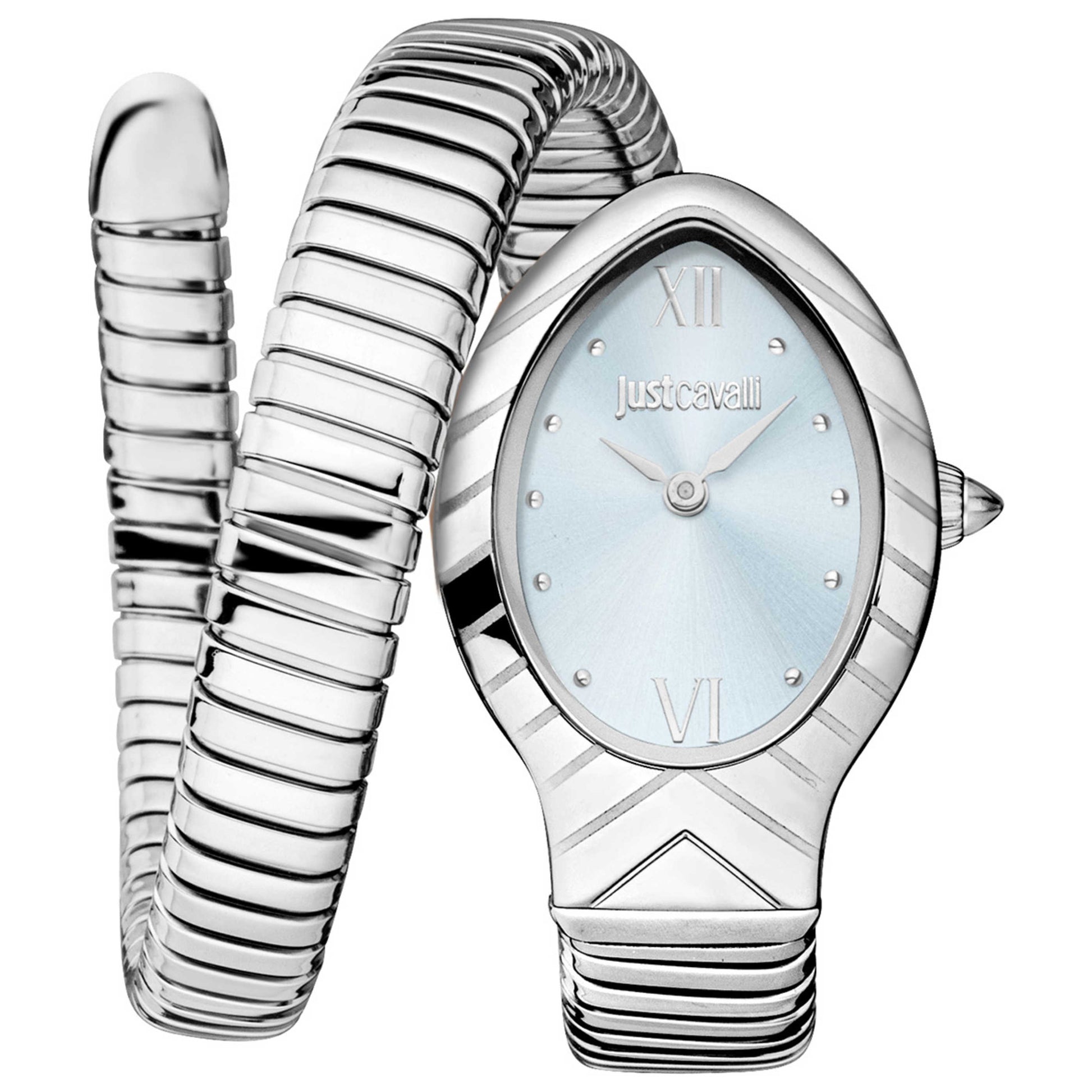 Front view of Just Cavalli Signature Snake Classico corto Women's Quartz Watch JC1L247M0015