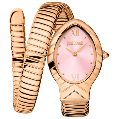 Front view of Just Cavalli Signature Snake Women's Quartz Watch JC1L247M0045