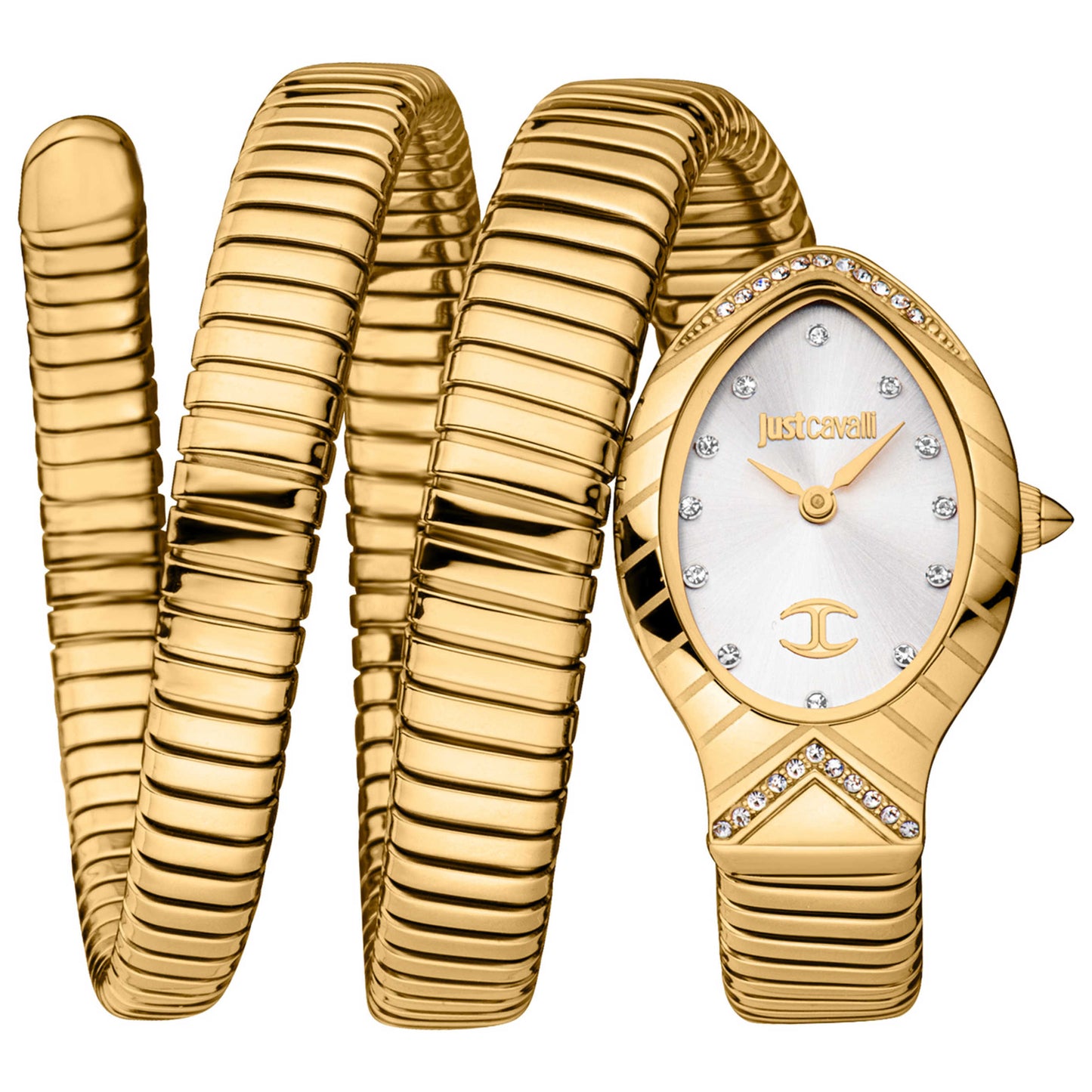 Front view of Just Cavalli Signature Snake Women's Quartz Watch JC1L248M0025