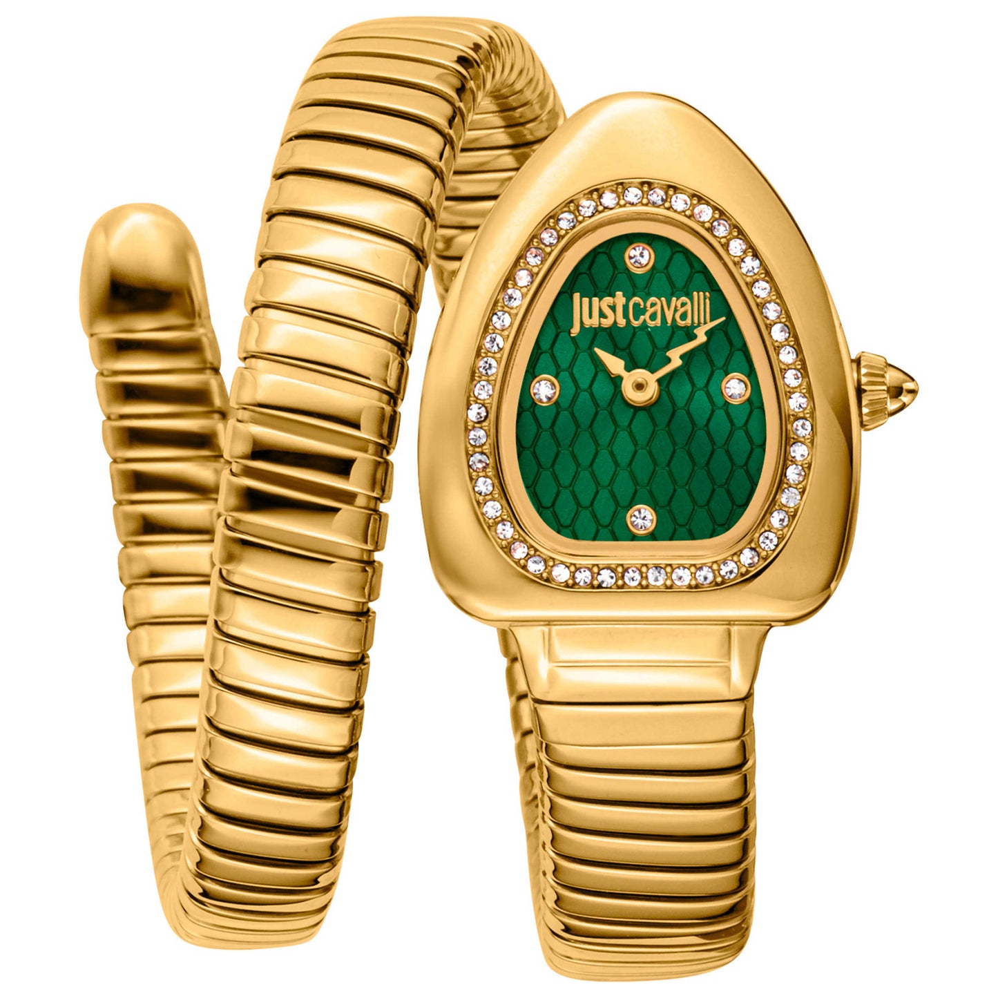 Front view of Just Cavalli Signature Snake Women's Quartz Watch JC1L249M0035