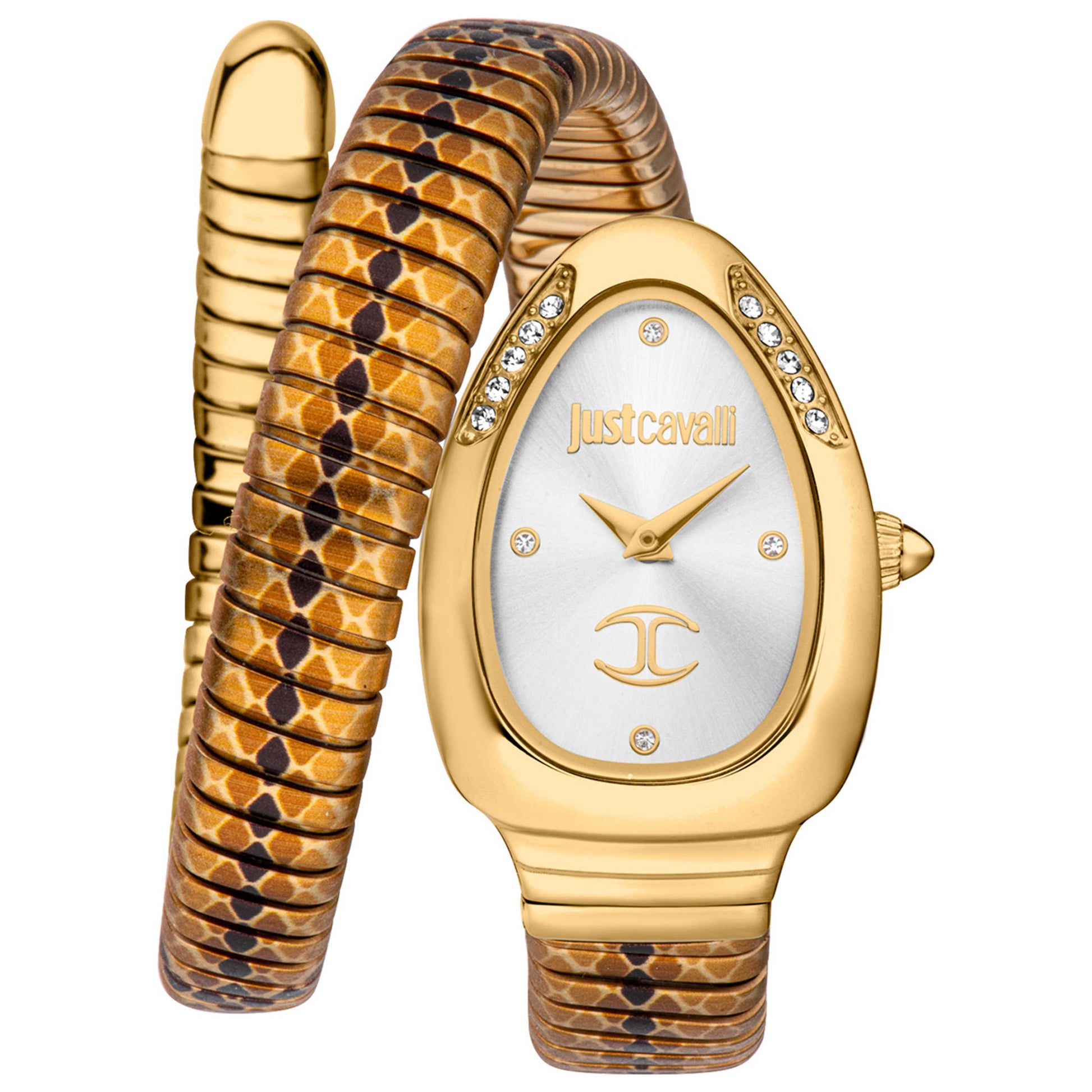 Front view of Just Cavalli Signature Snake Women's Quartz Watch JC1L251M0025