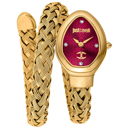 Front view of Just Cavalli Signature Snake Women's Quartz Watch JC1L264M0035