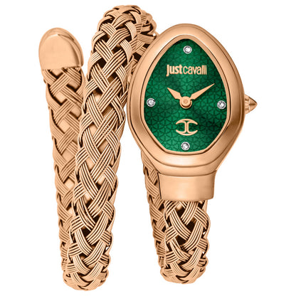Front view of Just Cavalli Signature Snake Women's Quartz Watch JC1L264M0045