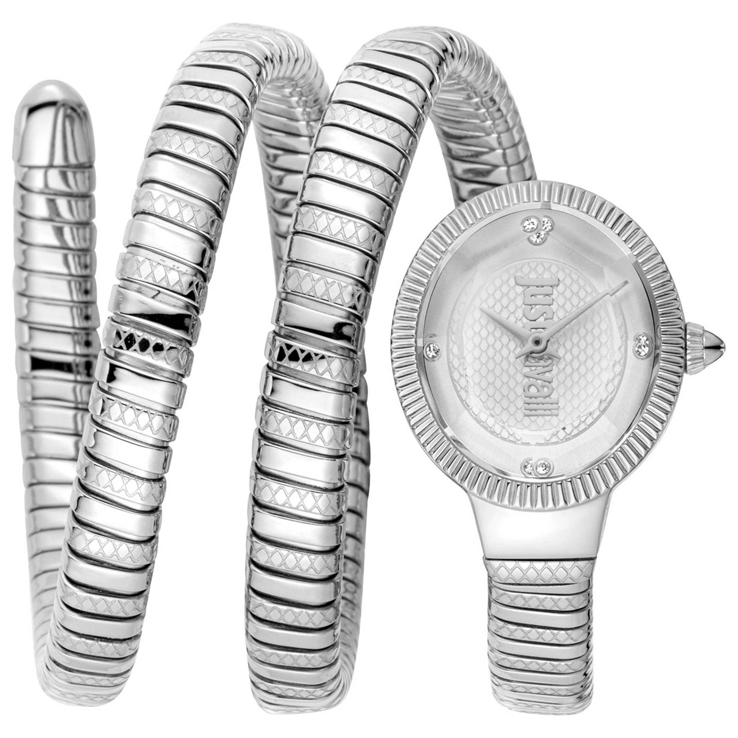 Front view of Just Cavalli Signature Snake Women's Quartz Watch JC1L269M0015