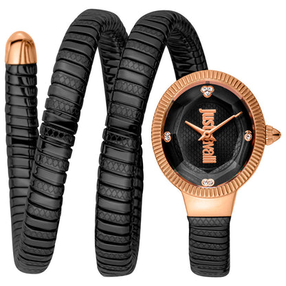 Front view of Just Cavalli Signature Snake Women's Quartz Watch JC1L269M0075