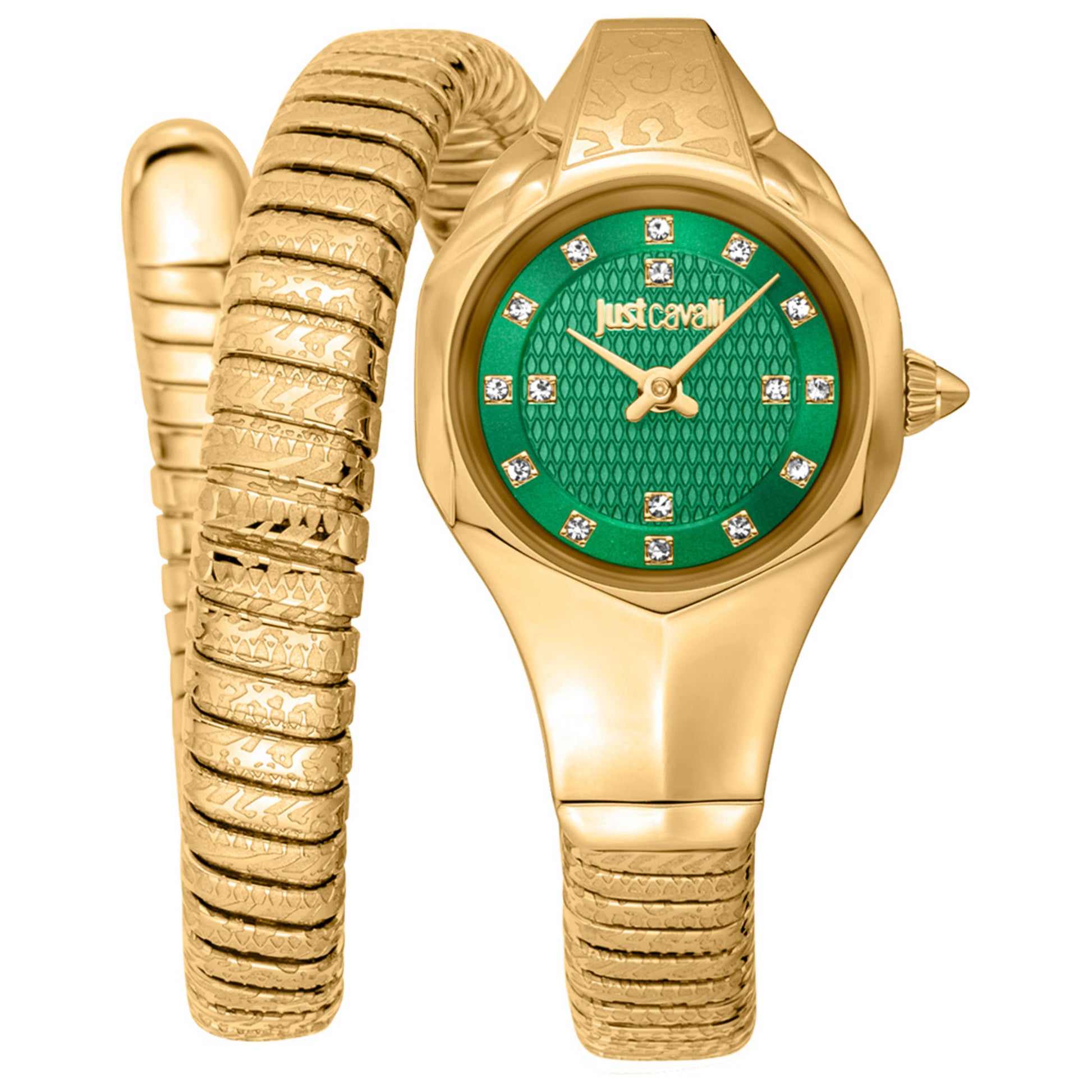 Front view of Just Cavalli Snake Women's Quartz Watch JC1L270M0035