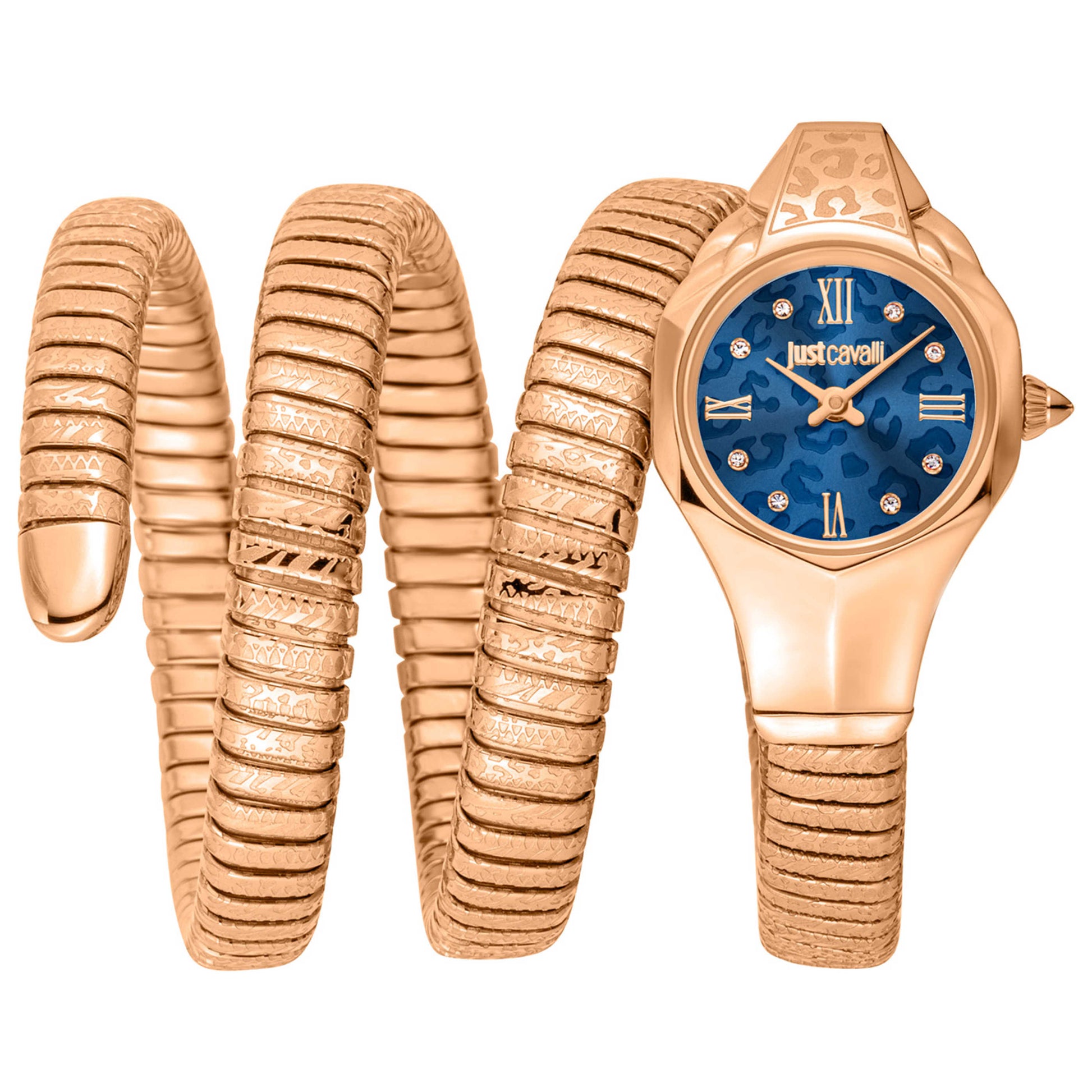 Front view of Just Cavalli Signature Snake Women's Quartz Watch JC1L271M0045
