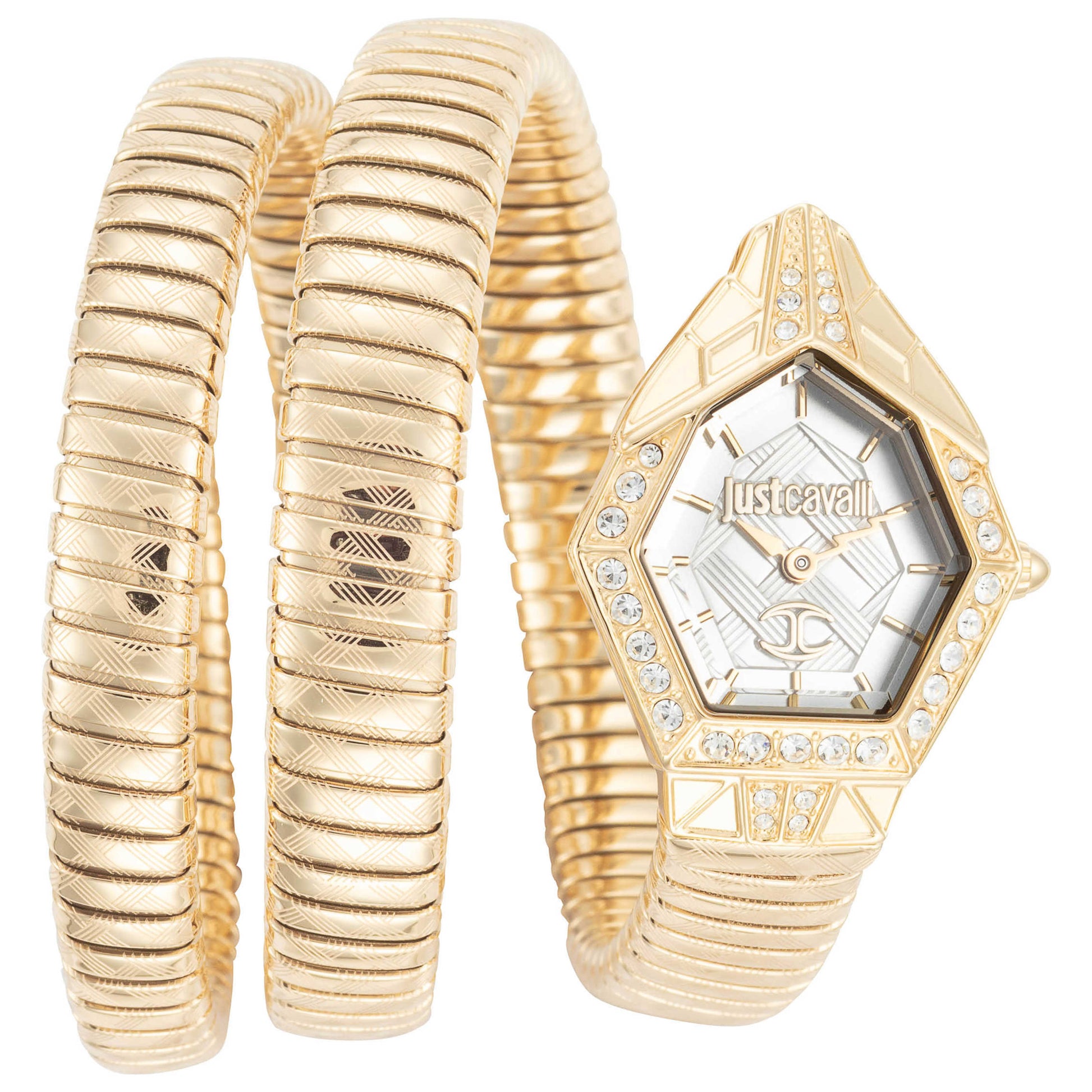 Front view of Just Cavalli Signature Snake Women's Quartz Watch JC1L304M0025