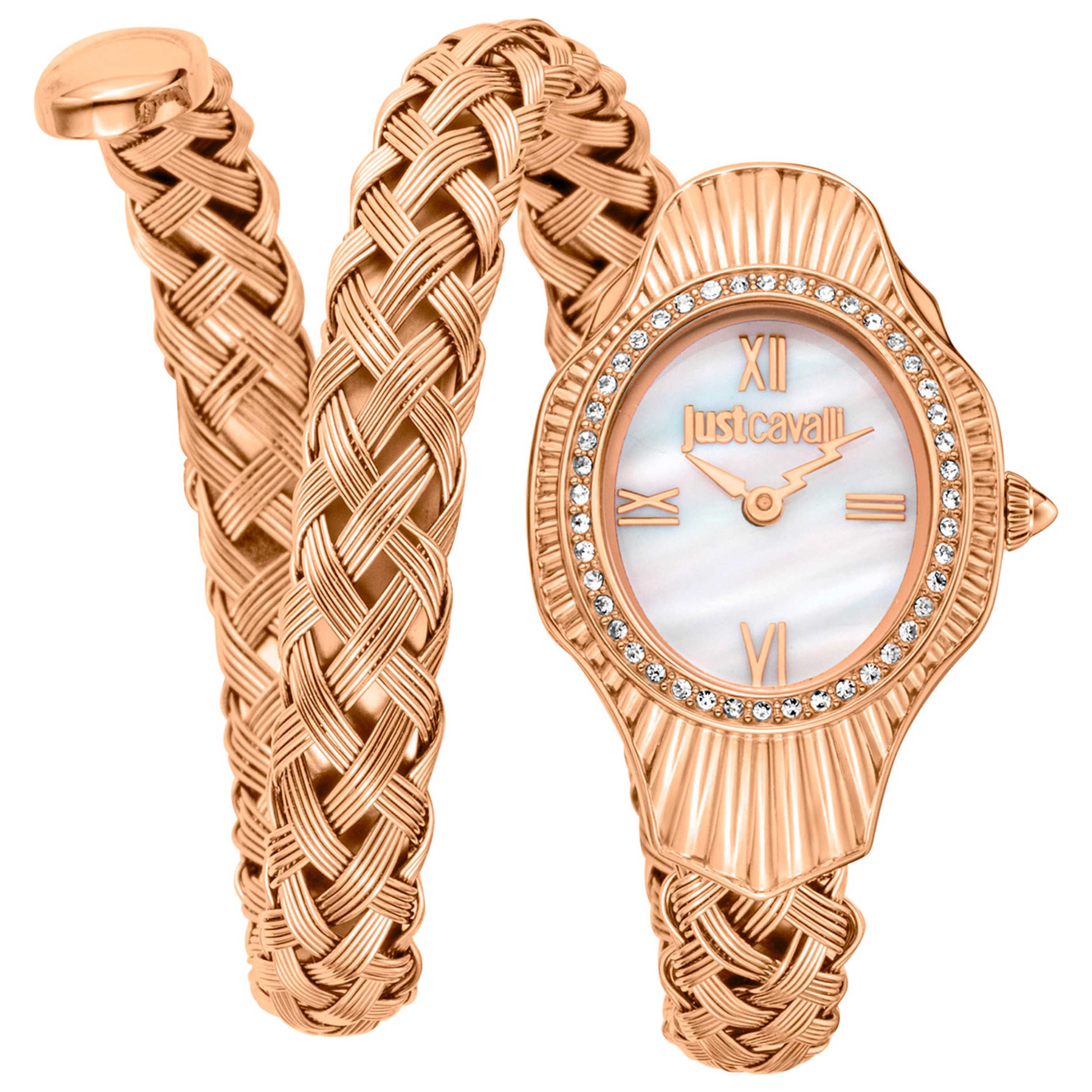 Front view of Just Cavalli Signature Snake Women's Quartz Watch JC1L305M0045