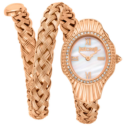 Front view of Just Cavalli Signature Snake Women's Quartz Watch JC1L305M0045
