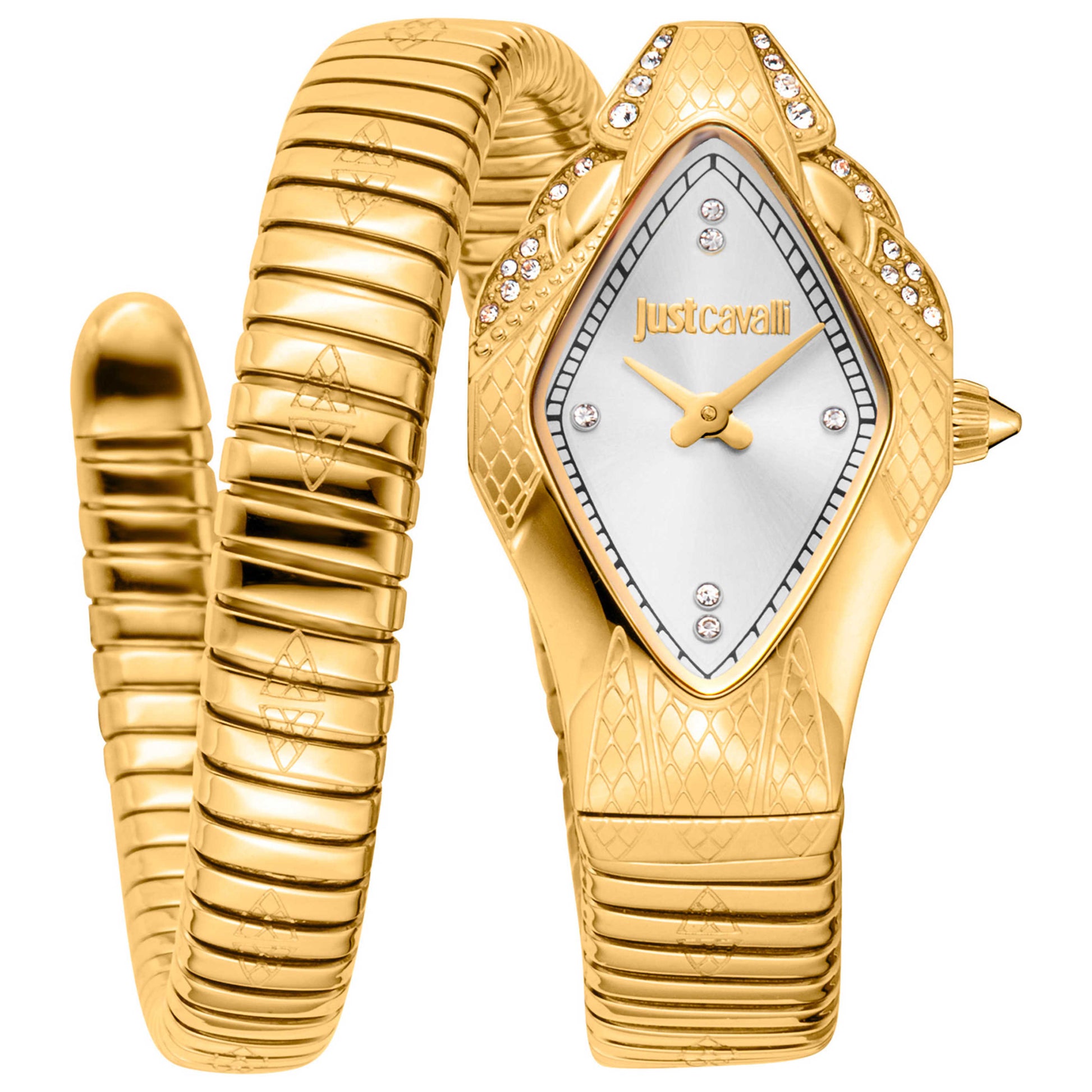 Front view of Just Cavalli Signature Snake Women's Quartz Watch JC1L306M0035