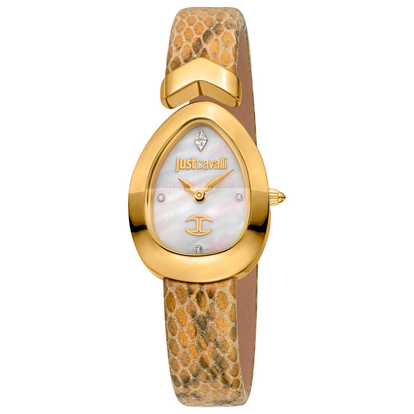 Front view of Just Cavalli Signature Snake Women's Quartz Watch JC1L321L0025