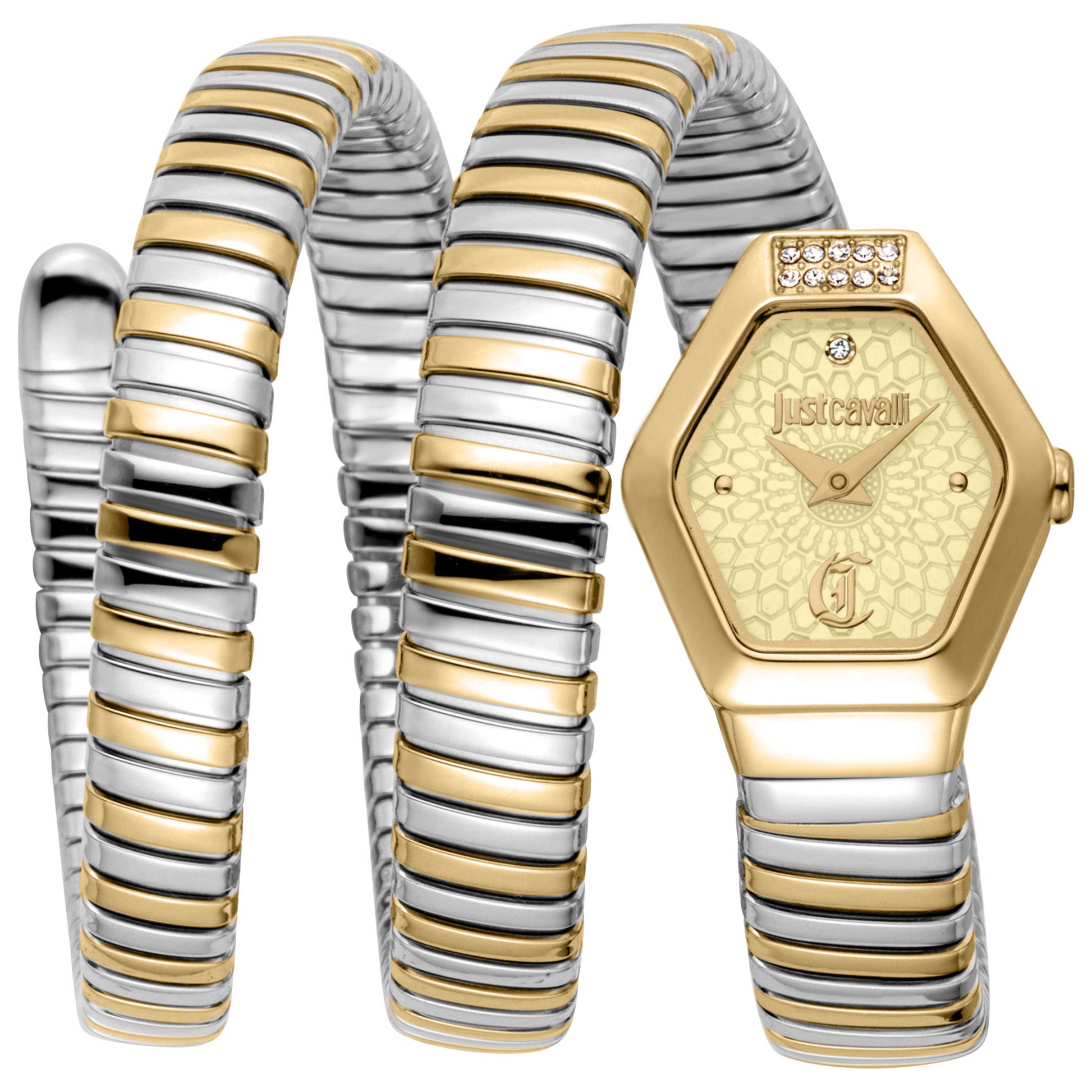 Front view of Just Cavalli Snake Women's Quartz Watch JC1L395M0055