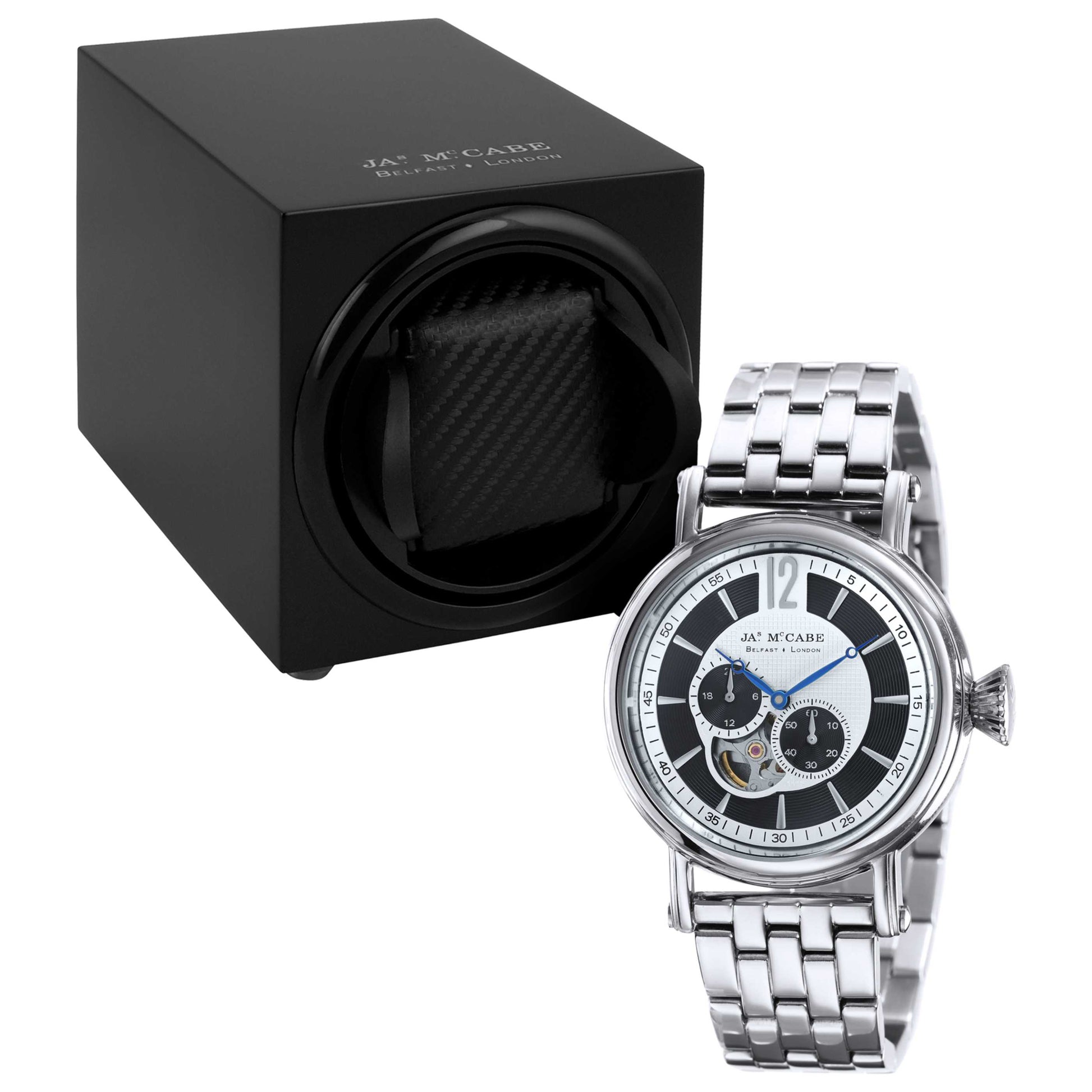 Front view of James McCabe Lurgan Men's Automatic Watch JM-1007-SETB-05