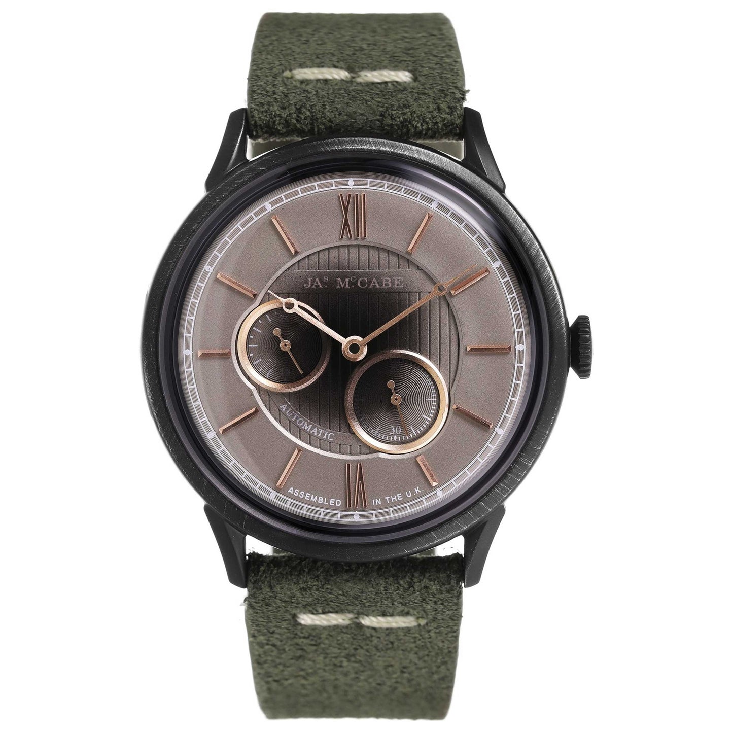 Front view of James McCabe Heritage Men's Automatic Watch JM-1023-06