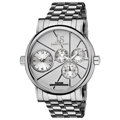 Front view of Joshua & Sons Classic Men's Japanese Quartz (Battery-Powered) Watch JS-35-SS