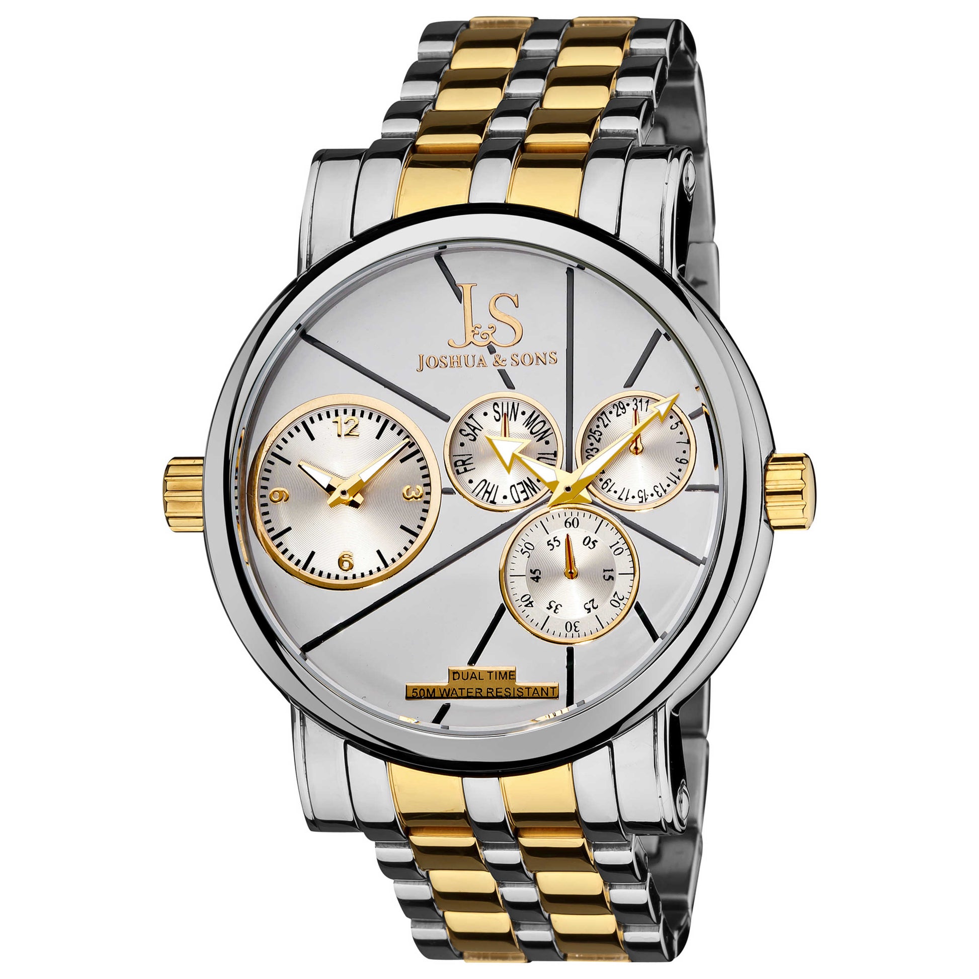 Front view of Joshua & Sons Classic Men's Japanese Quartz (Battery-Powered) Watch JS-35-TTG