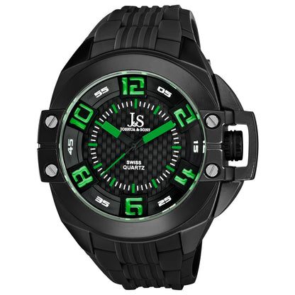 Front view of Joshua & Sons Classic Men's Swiss Quartz (Battery-Powered) Watch JS-39-BK