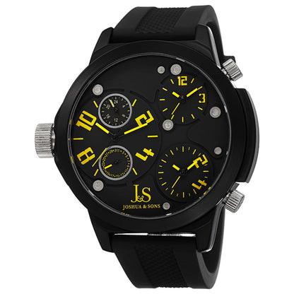 Front view of Joshua & Sons Classic Men's Japanese Quartz (Battery-Powered) Watch JS-40-YL