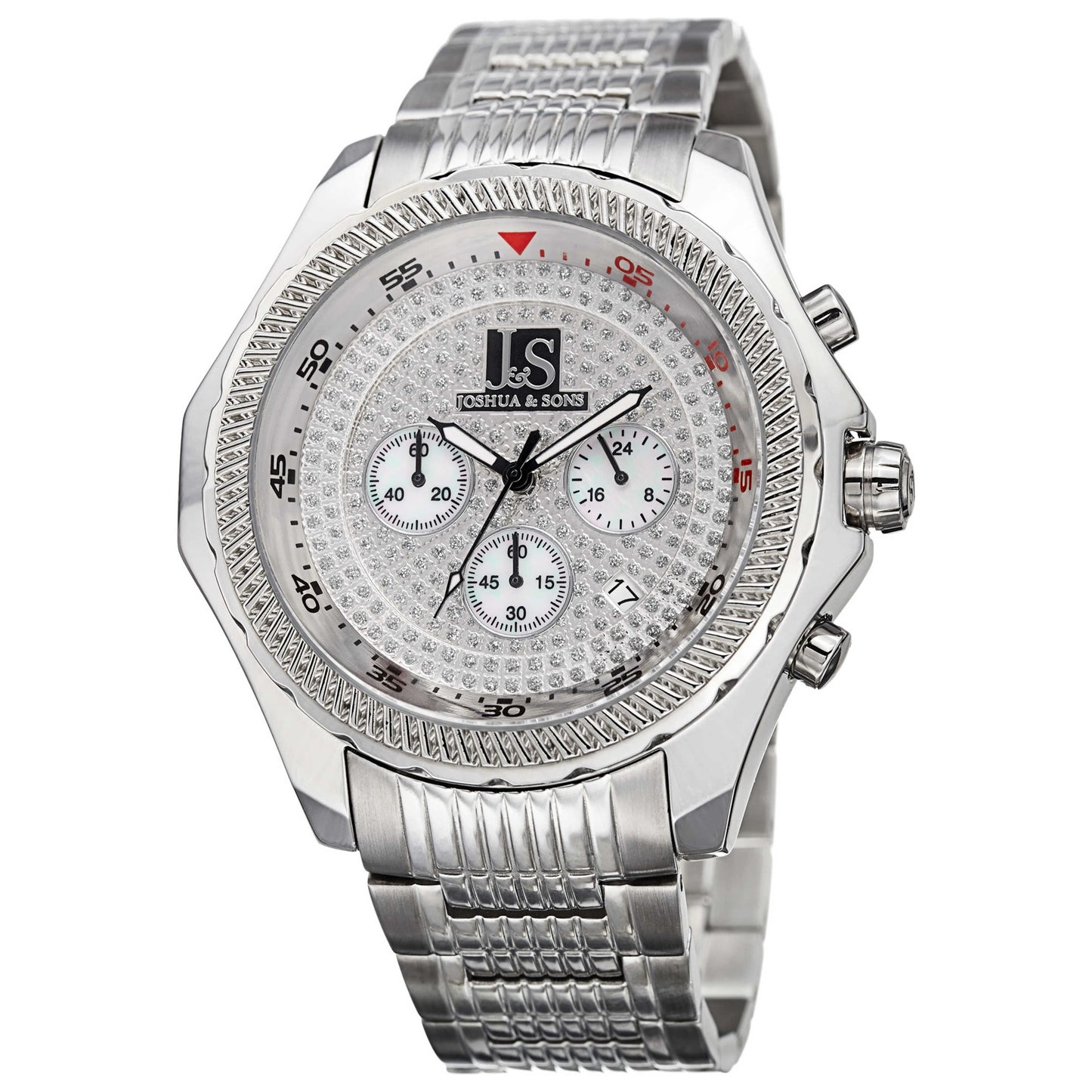 Front view of Joshua & Sons Classic Men's Quartz Watch JS-43-SS