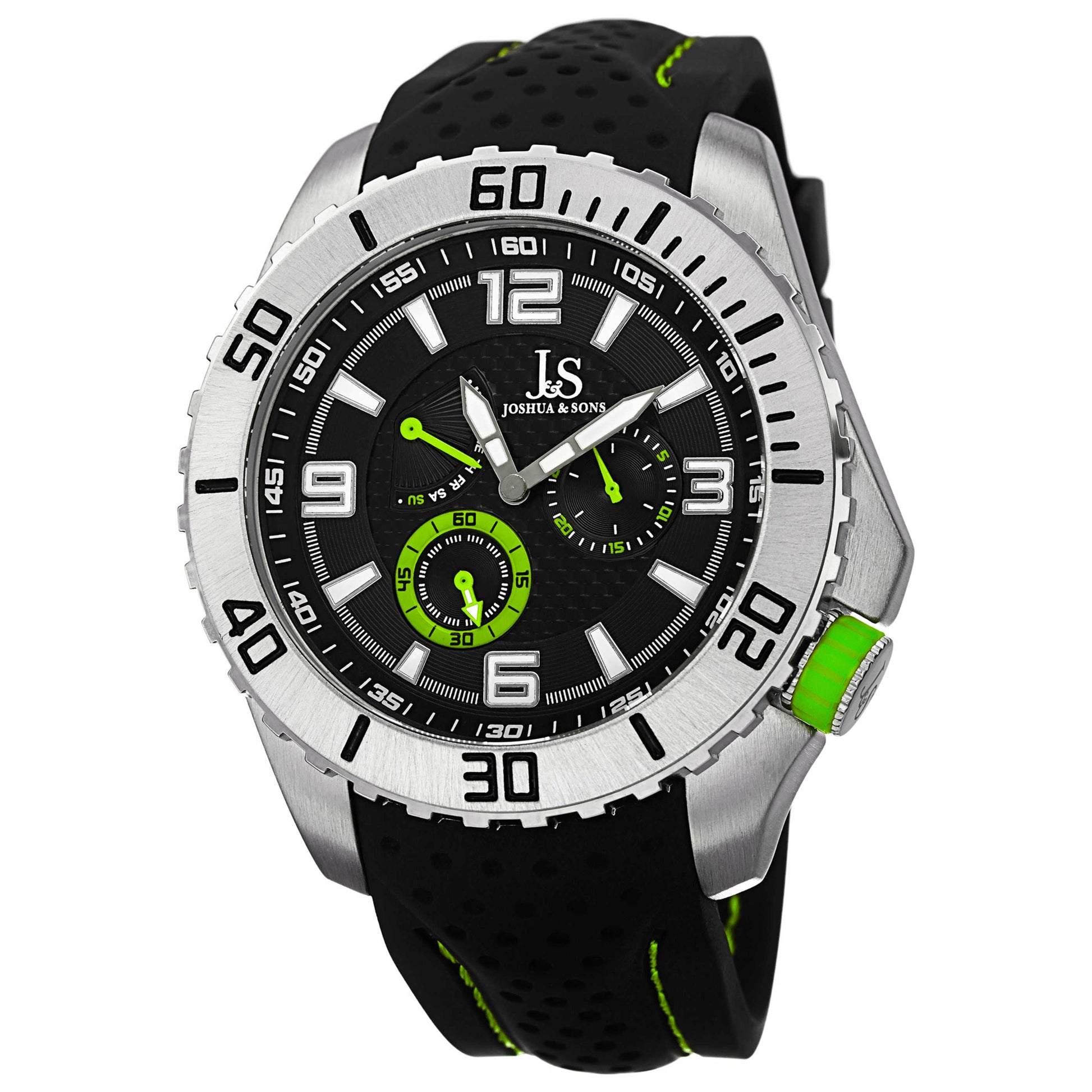 Front view of Joshua & Sons Classic Men's Japanese Quartz (Battery-Powered) Watch JS53GN